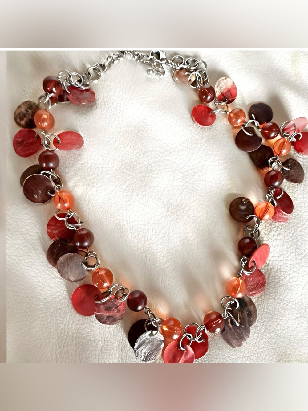 Elegant Multi-Color Faux Shell Necklace